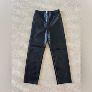 Aritzia Wilfred Melina Faux Leather Pants. High rise, straight cut, short length
